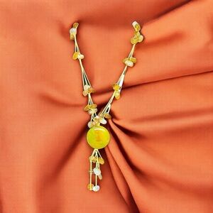 Vintage Artisan Chalcedony Beaded Necklace